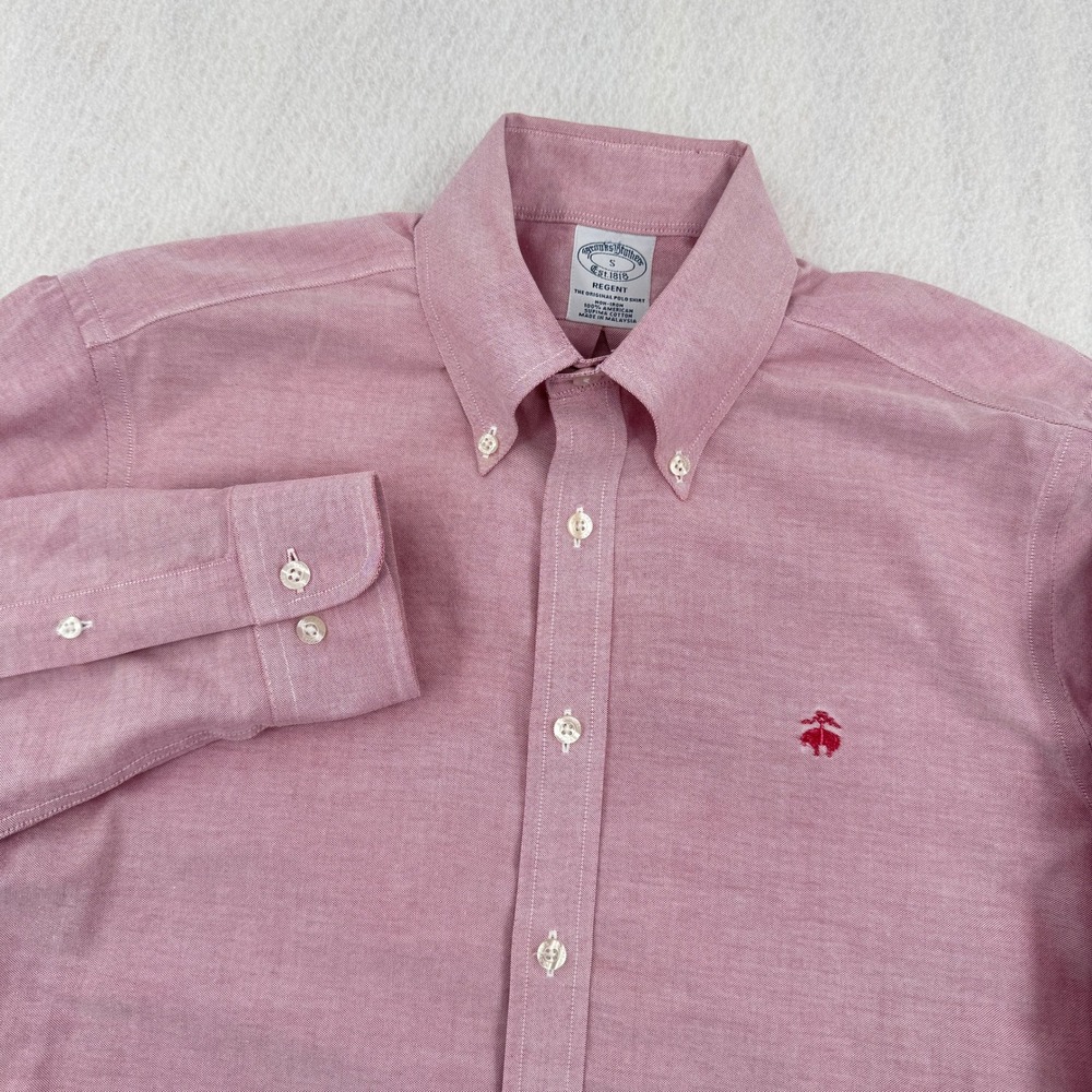 Brooks Brothers Regent Mens Small Pink Non-Iron Supima Cotton Button Down Shirt